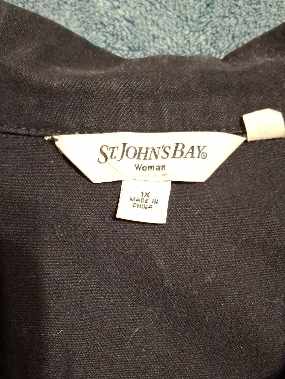 St. Johns Bay Black Buttoned-up Denim Jacket - Picture 2 of 4